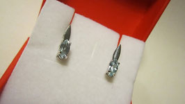 Earrings in white gold and small Berylium Acquamarine