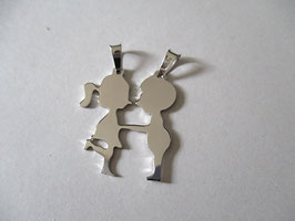 Sterling silver pendant divisible lovers