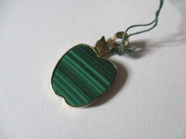 Silver apple and malachite stone