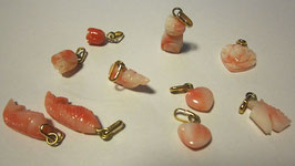 Pink Coral pendant Horse