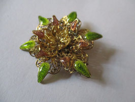 Flower brooch filigree and enamel