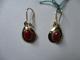 Gold and canelian earrings