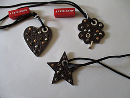 Miss Sixty in steel and leather pendants fantasy shapes