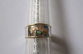 Ring in sterling silver enamelled flower n5