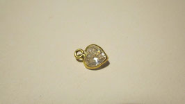 Gold pendant heart zircon