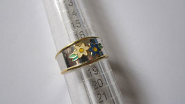 Ring in sterling silver enamelled flower n4