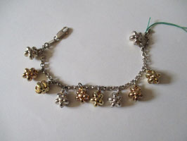 Bracelet or necklace in sterling silver flower pendants