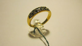 Silver gold plated ring white and light blue zircons