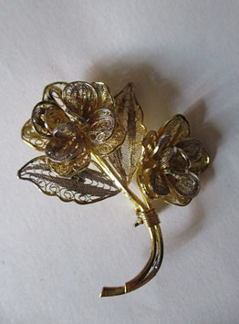 Brooch flower in silver filigree N2