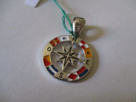 Silver pendant enamelled