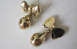 Silver earrings gold plated  bow