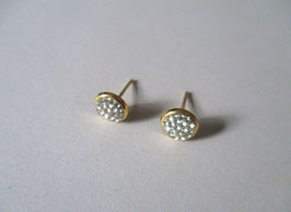 Gold earrings button shape