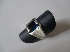 Silver ring "chevalier" blue zaphire