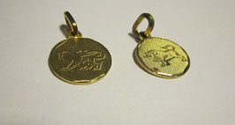 Small pendants zodiac sign in gold plated