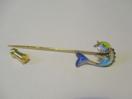 Silver gold plated fish pin