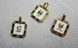 Pendants gold plated and enamelled