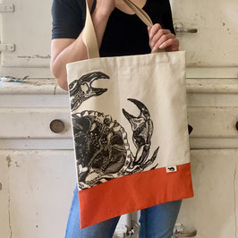 Tote bag crabe orange