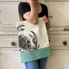 Tote bag crabe vert