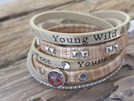 Lederarmband "Young, Wild,Free"