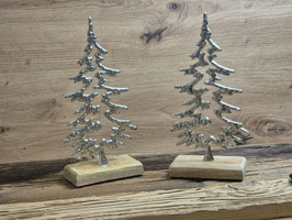 Alu Tanne auf Holzfuss silber Alu Art.6462