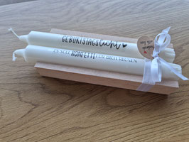 Kerzengeschenkset mit 2Kerzen "Geburtstaglicht" Art.6718