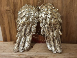 Flügel Ornament Gold/Silber schimmernd 2035