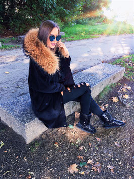 Cord Parka Schwarz