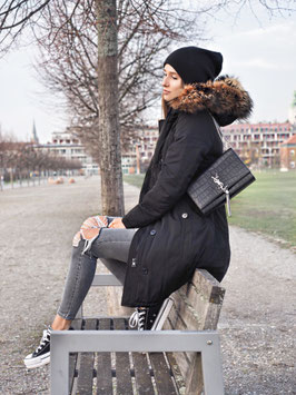 Amelie-Jacke in Schwarz Lang