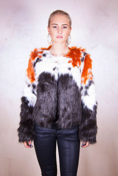 Kunstpelz Jacke Bunt