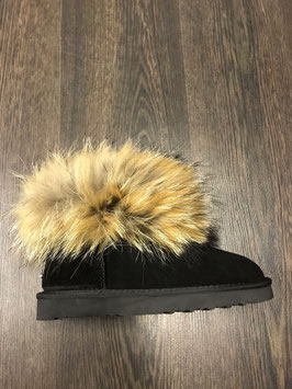 Fur Boots Schwarz - Natur