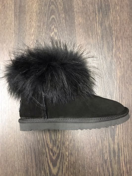 Fur Boots Schwarz - Schwarz