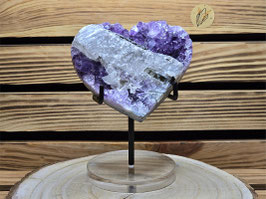 Amethyst Herz mit Calcit 660g #280