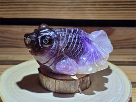 Amethyst-Quarz Goldfisch 280g #0029