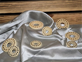 Holzhalter für Kristallkugeln - Mandala Design #0279