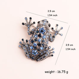 Brosche Frosch blau