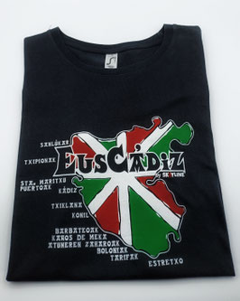 Camiseta "Euscádiz" Mujer color NEGRO