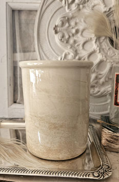Shabby: Alter Keramik Vorratspot aus Frankreich