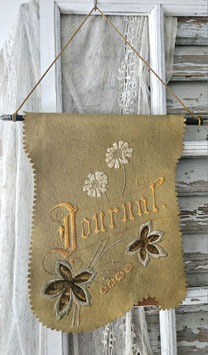 Antiker bestickter Journalhalter Frankreich 1920