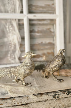 Shabby: Dekoratives Paar antiker französischer Statuen Fasane
