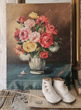 Shabby: Zauberhaftes altes Rosenbild / Ölgemälde