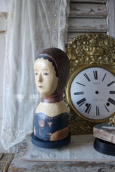Shabby: Dekorative Marotte / Pappmascheekopf blau