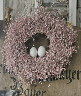 Shabby: Zauberhafter getrockneter Flachs Kranz rosa