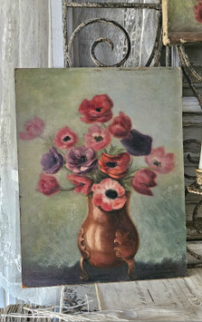 Shabby: Zauberhaftes altes Blumengemälde / Ölbild