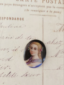 Zauberhafte Miniatur Malerei Portrait um 1900
