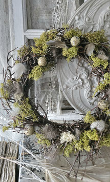 Shabby: Zauberhafter Osterkranz mit Wachteleiern