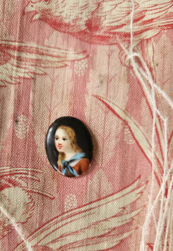 Zauberhafte Miniatur Malerei Portrait um 1900