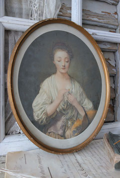 Shabby: Zauberhafte alte Gravure gerahmt aus Frankreich