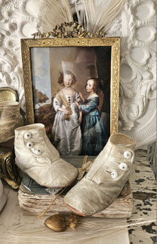 Sooo shabby: Antikes Paar viktorianischer Baby Knopfschuhe