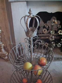 Shabby: Dekorative Metall Etagere mit Krone