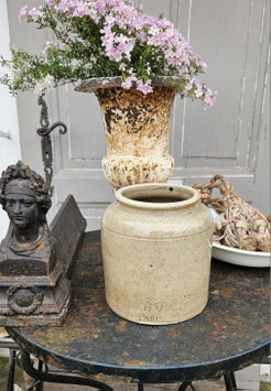 Shabby: Alter Steingut Topf aus Paris